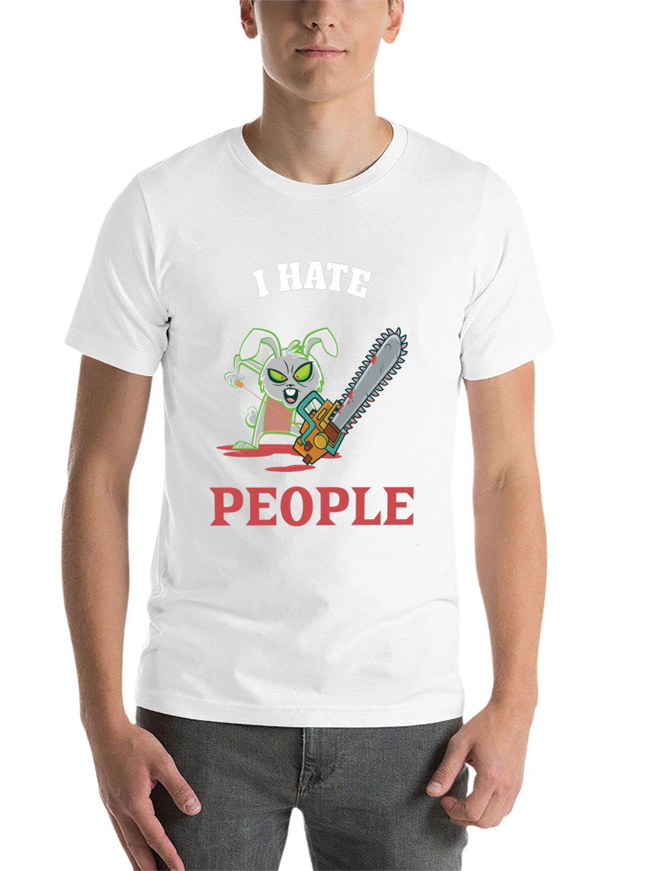 Black I Hate People Bunny T-Shirt view 14