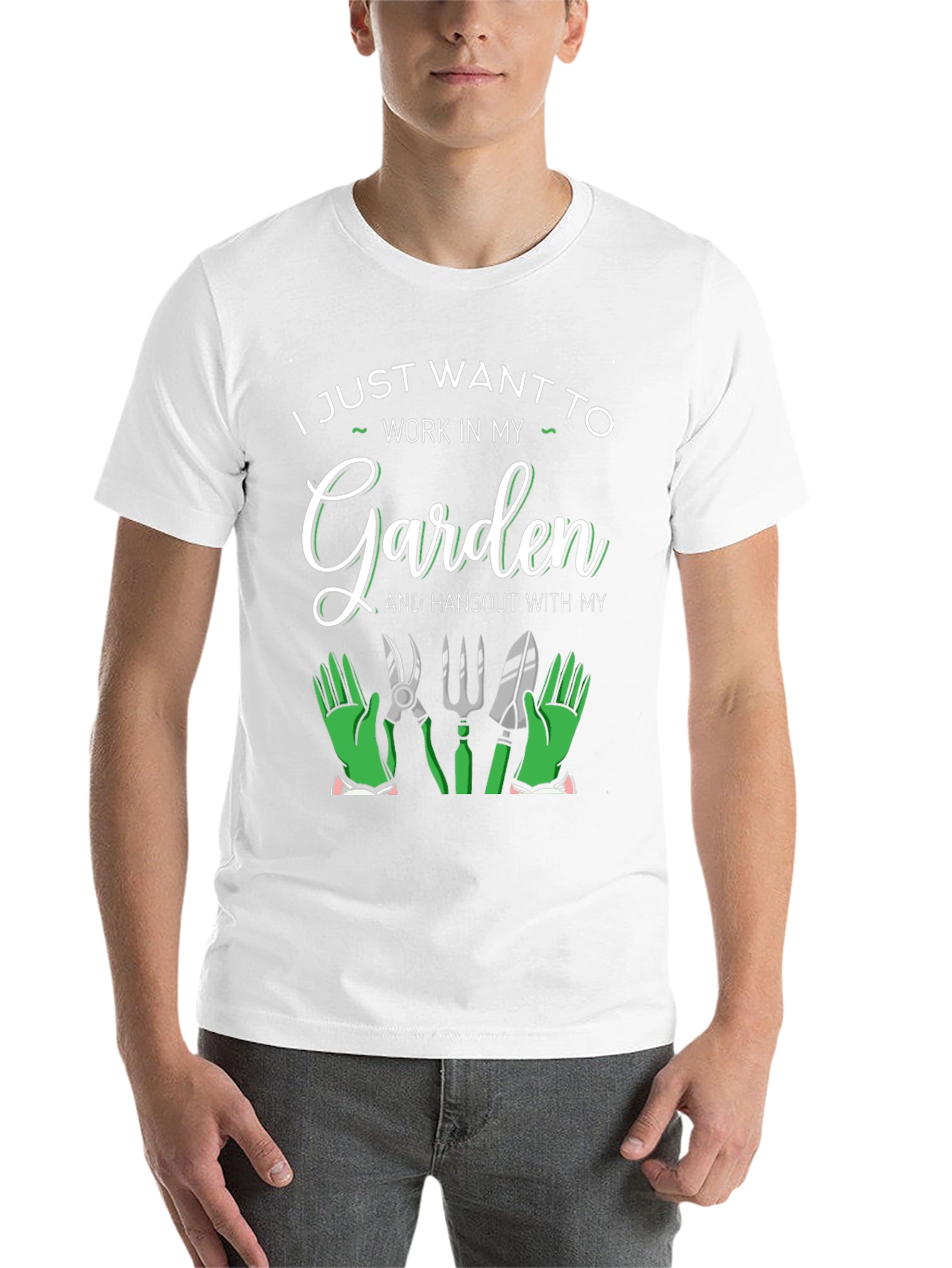 Black Gardening Lover T-Shirt: Work in My Garden view 14