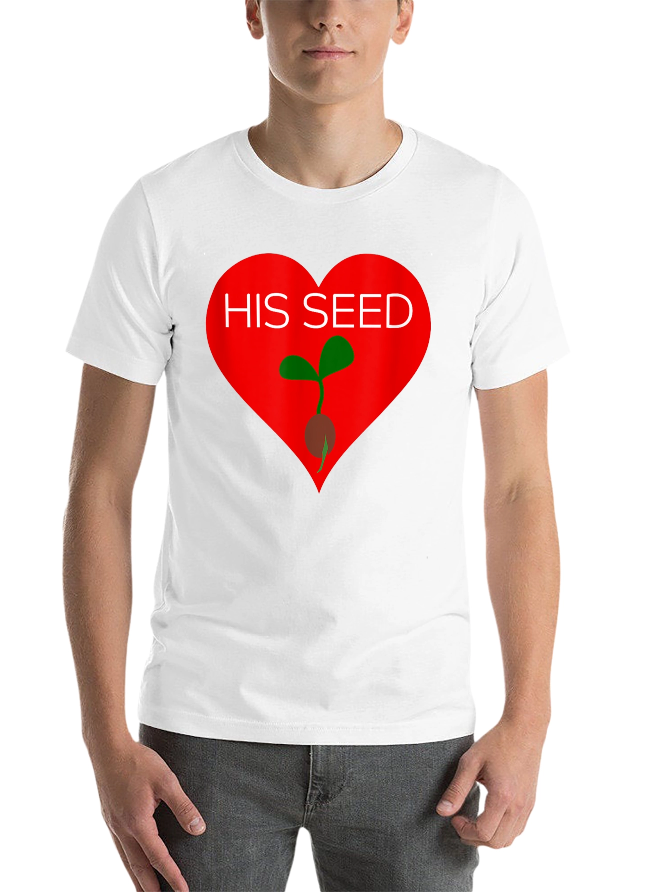 Black His Seed T-Shirt - Heart Design view 14