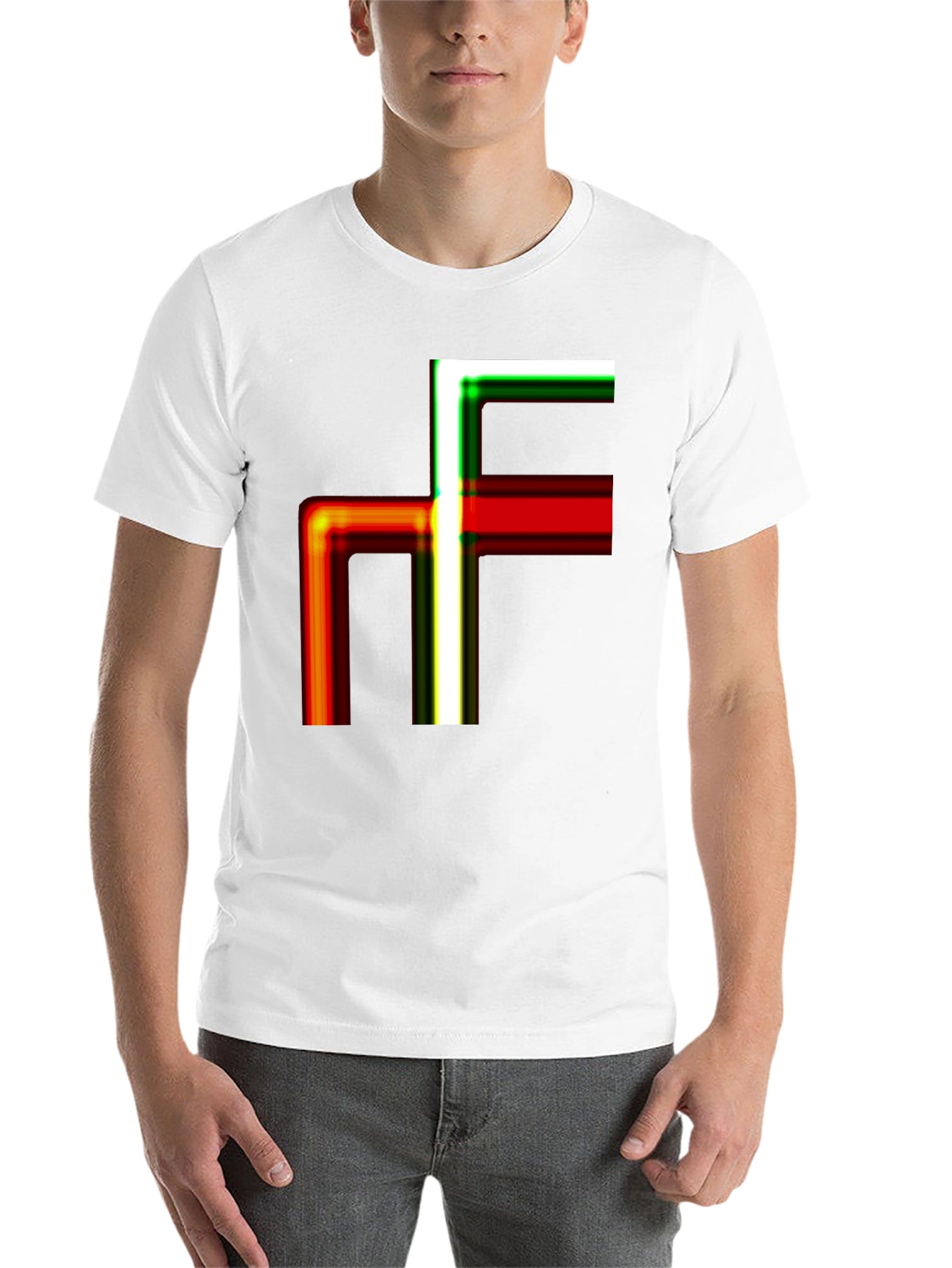 Black Abstract Geometric Line Art Graphic Tee - Modern Casual Shirt view 14