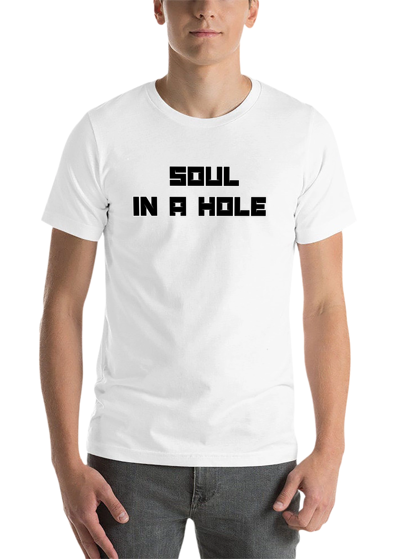 Black Soul in a Hole Graphic Tee - Black Cotton T-Shirt view 14