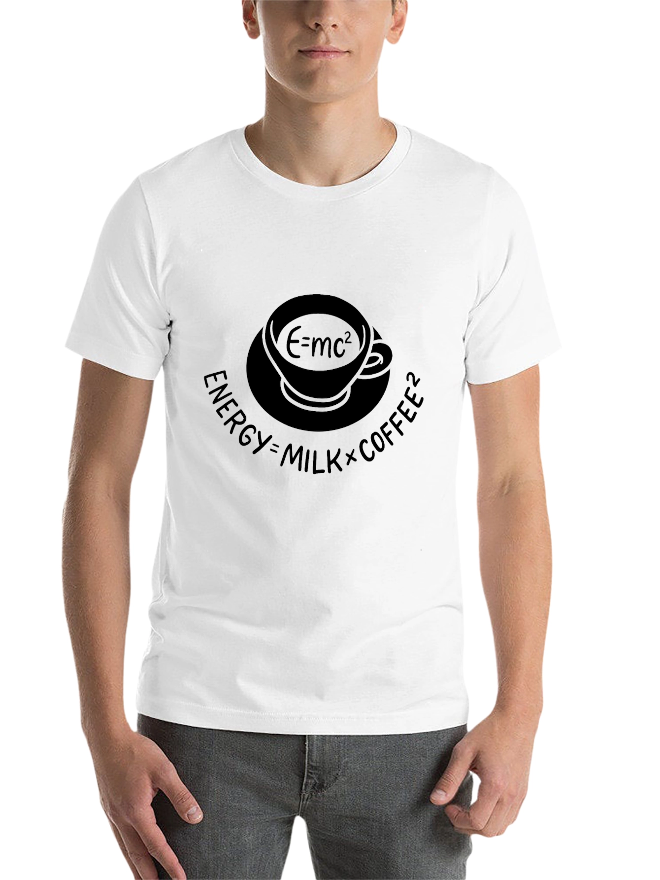 Black Energy=Milk*Coffee² Funny Equation T-Shirt view 14