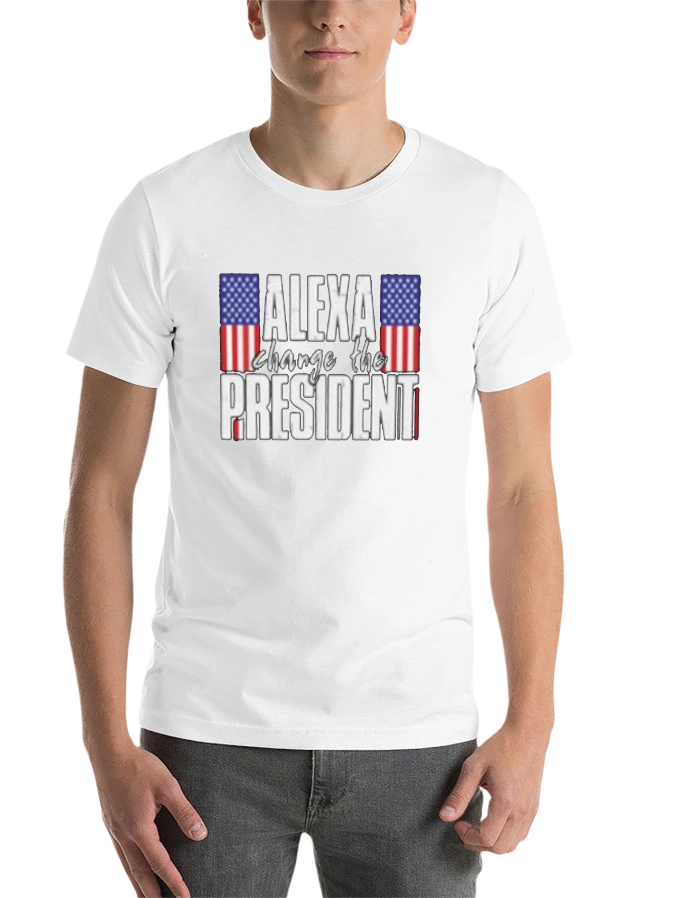 Black Alexa Change The President T-Shirt - Patriotic Humor view 14