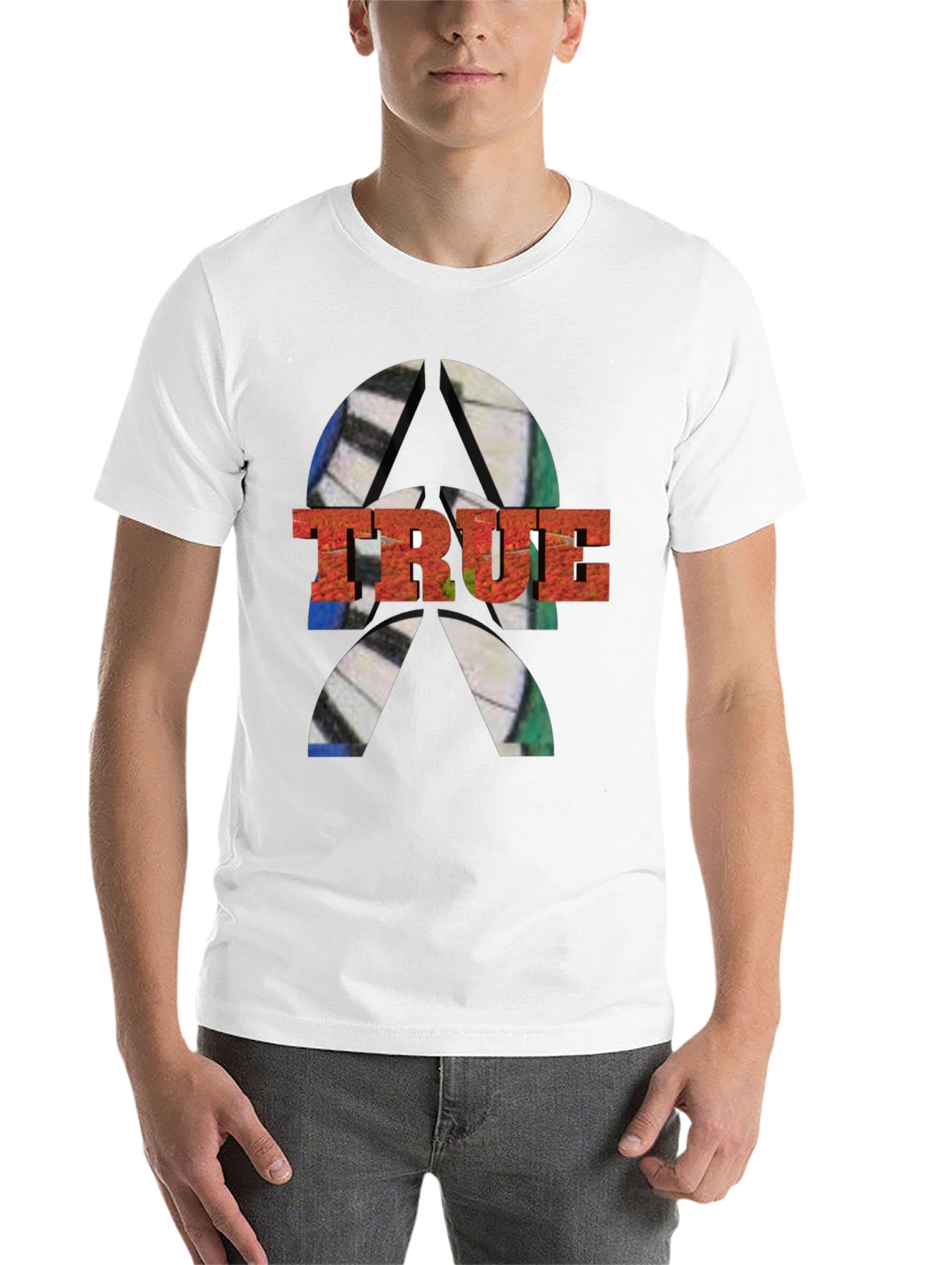 Black Men's TRUE Graphic Tee - Abstract Design view 14