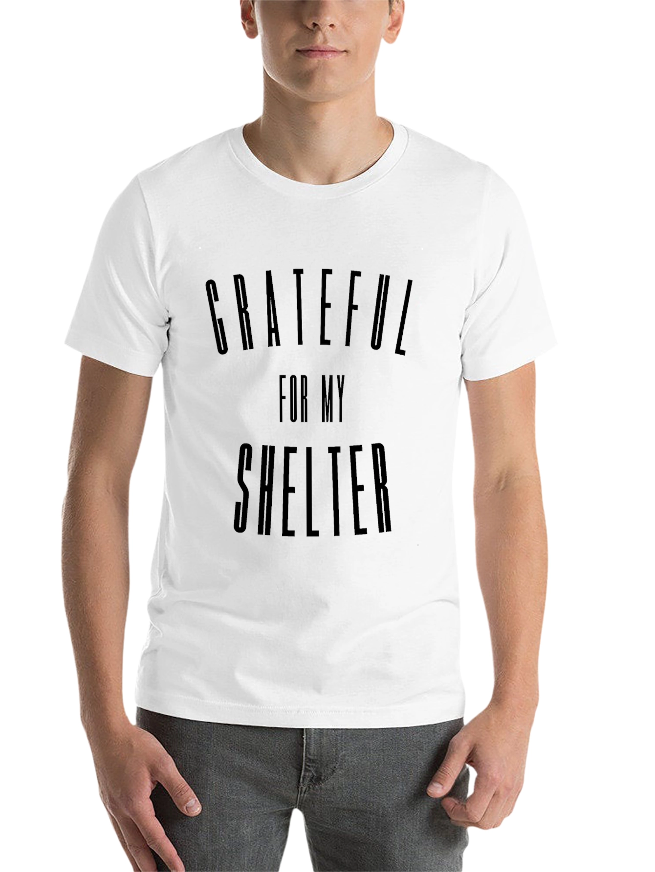 Black Grateful for My Shelter Black Graphic Tee view 14
