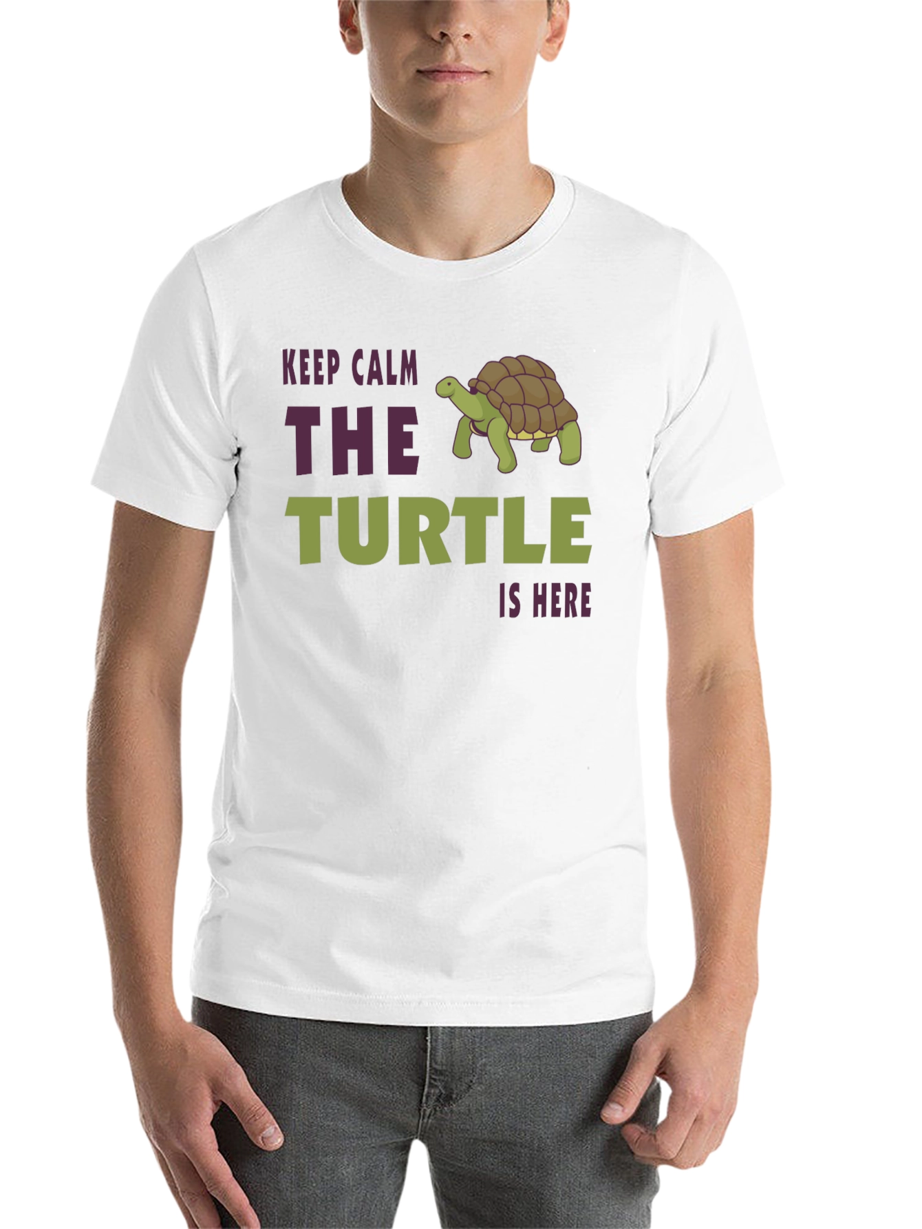 Black Keep Calm The Turtle Is Here Graphic T-Shirt view 14