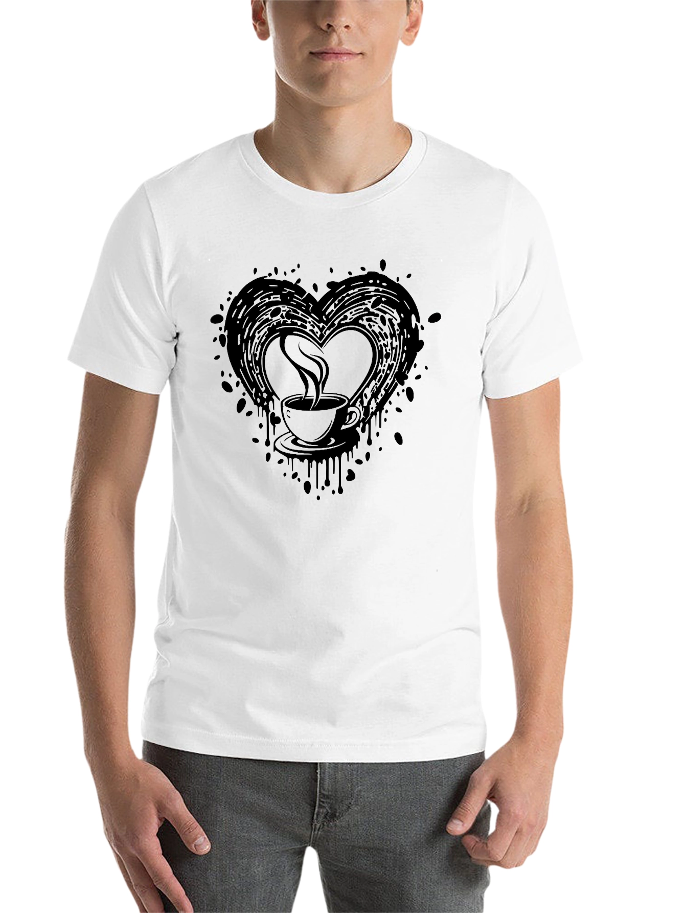 Black Coffee Love T-Shirt - Black Graphic Tee view 14