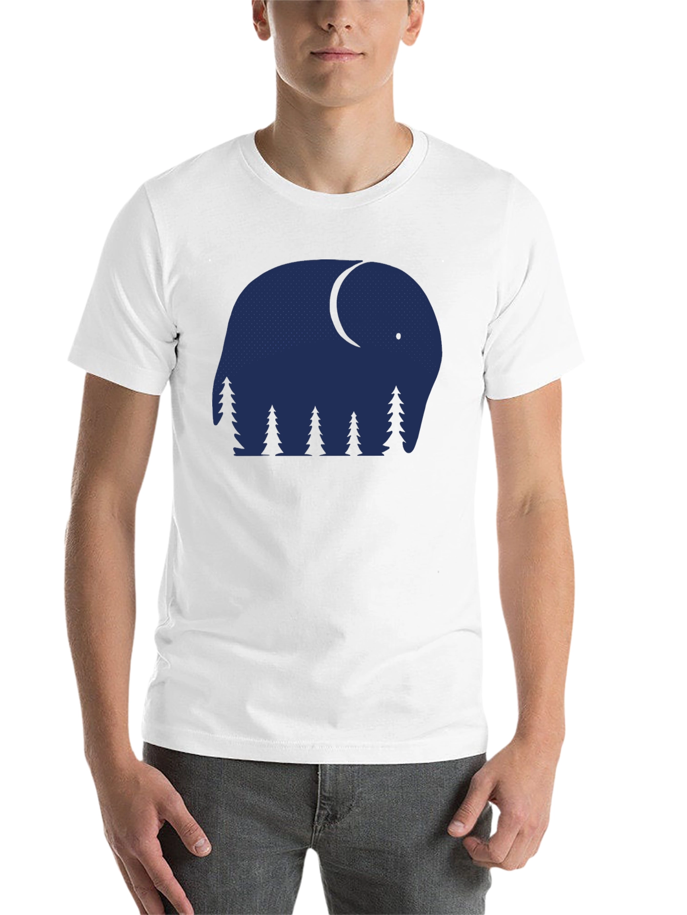 Black Elephant Nightscape Graphic Tee - Stylish & Unique! view 14