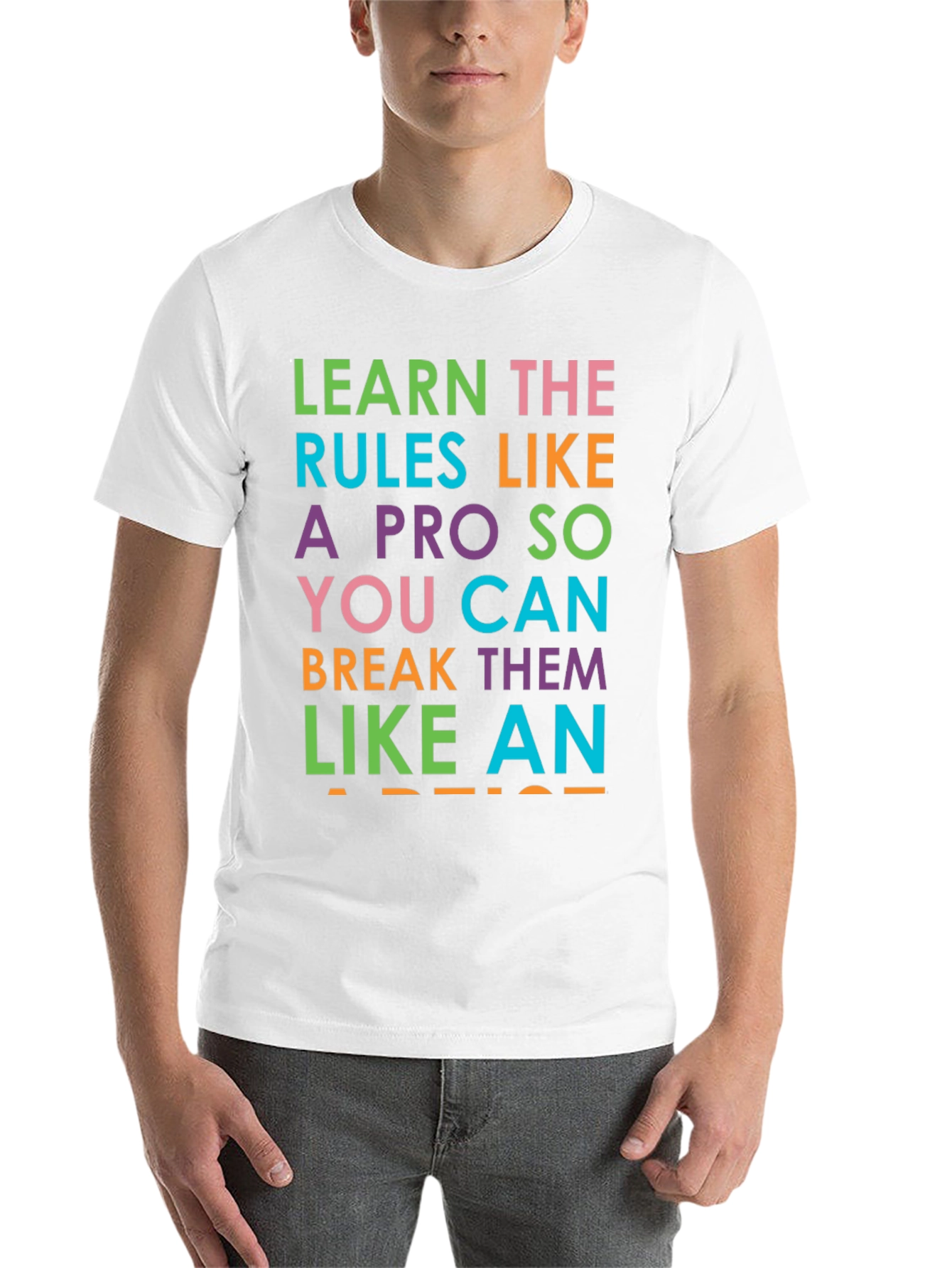 Black Learn the Rules Funny Graphic Tee view 14