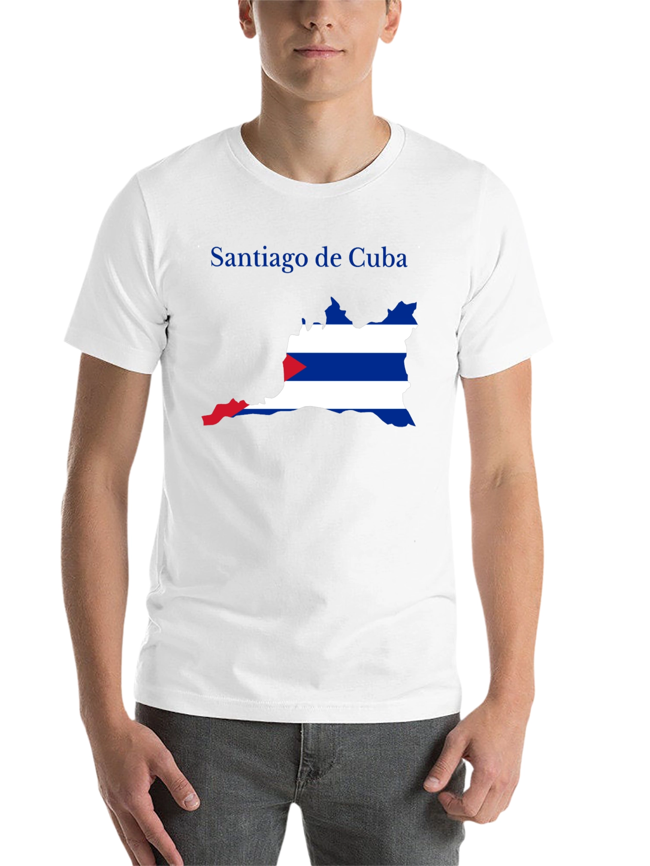 Black Santiago de Cuba Flag Graphic T-Shirt view 14