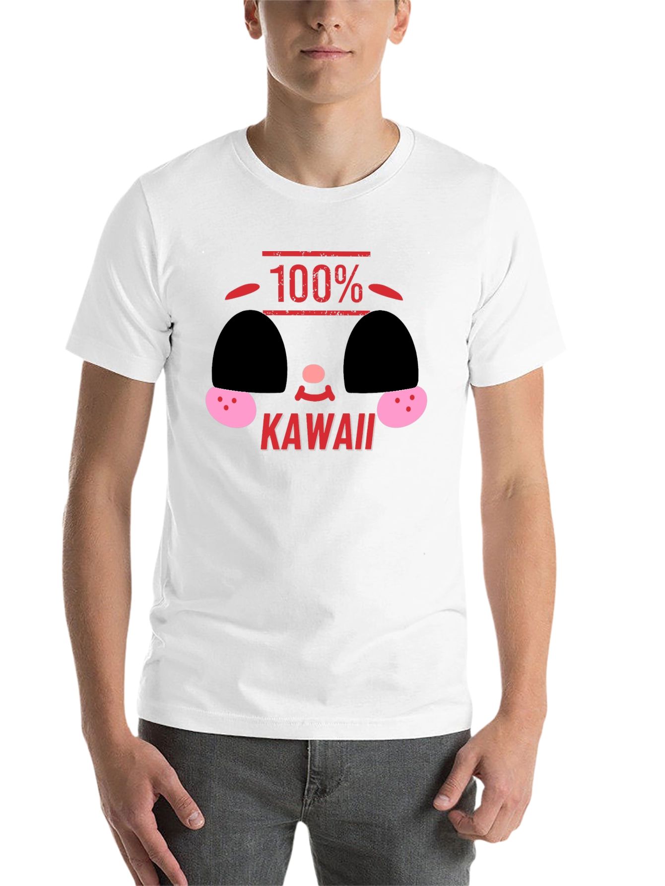 Black 100% Kawaii Graphic T-Shirt - Soft Black Tee view 14