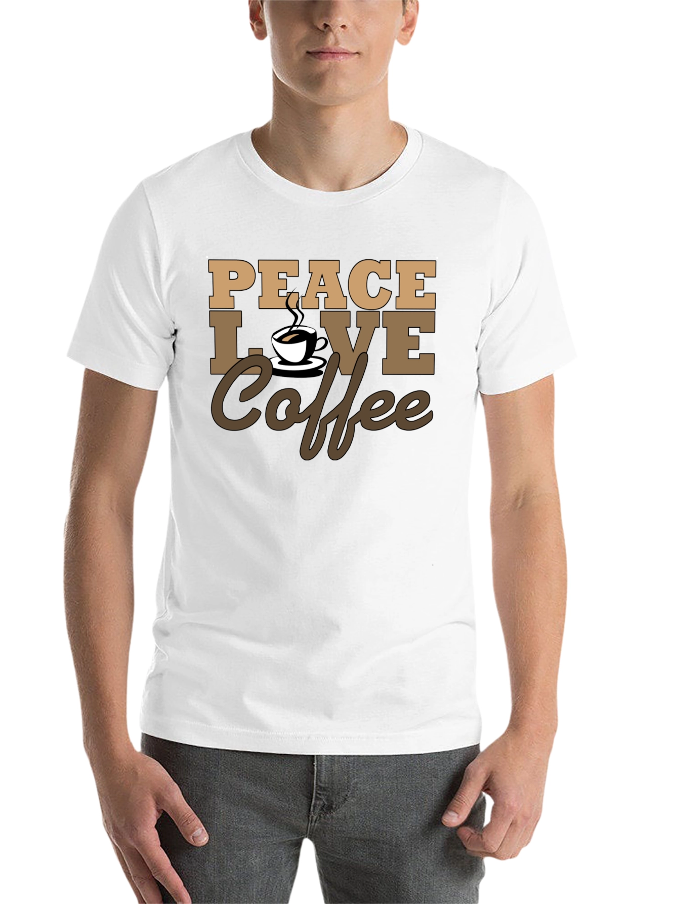 Black Peace Love Coffee T-Shirt - Stylish Casual Tee view 14