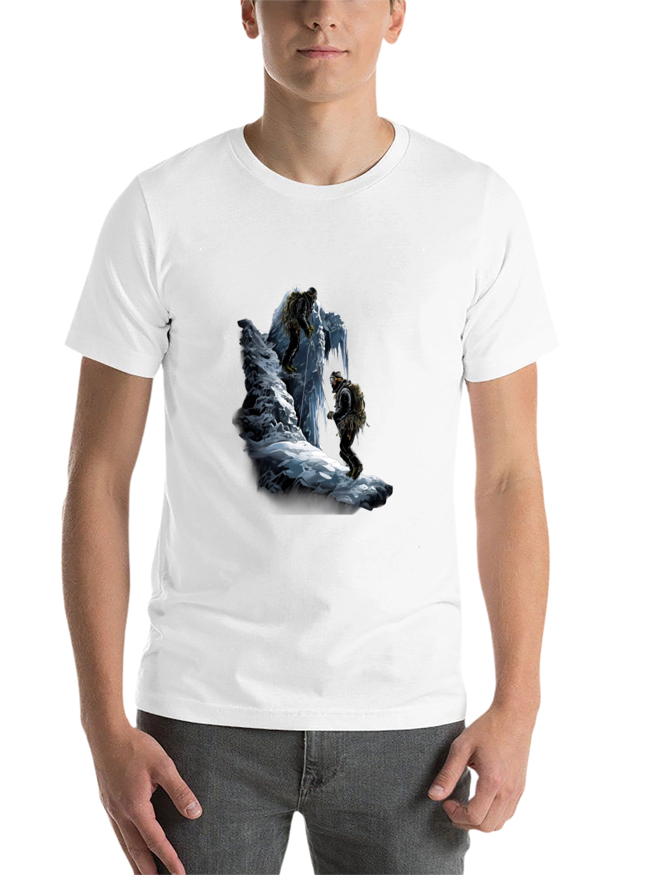 Black Mountain Climber Graphic Tee - Black Cotton T-Shirt view 14