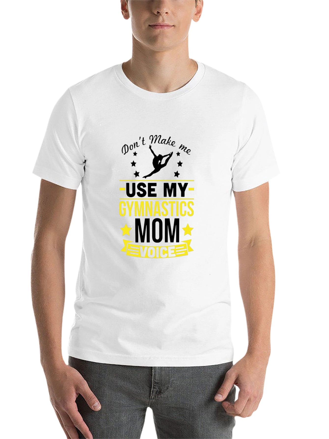 Black Gymnastics Mom Voice T-Shirt - Funny Gymnast Tee view 14