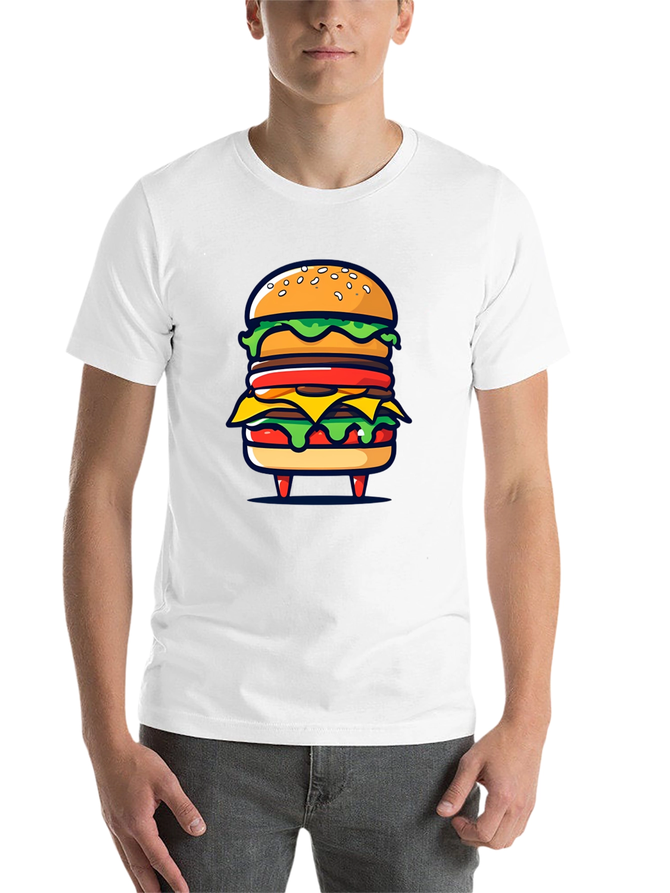 Black Burger Graphic Black T-Shirt view 14