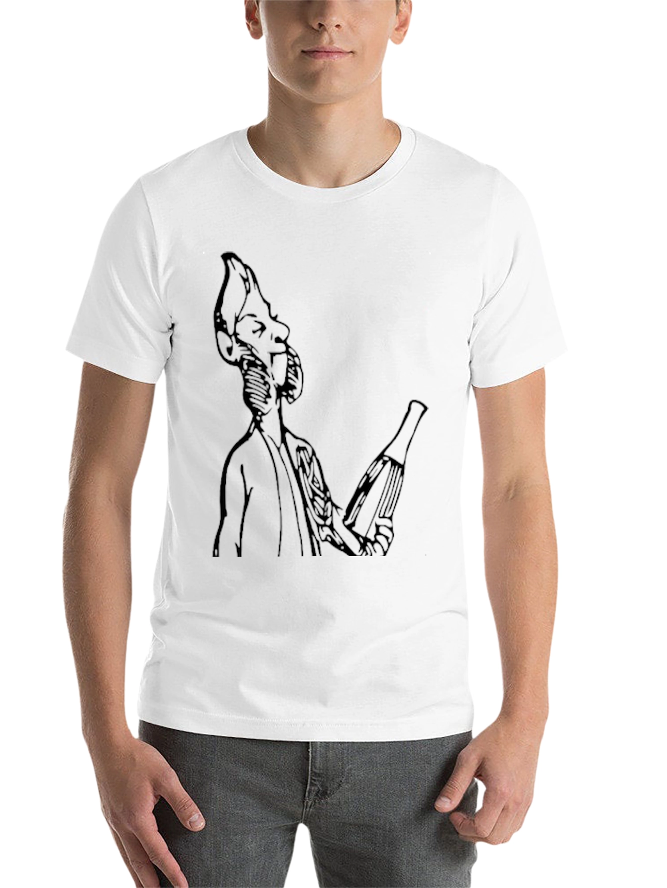 Black Unique Graphic T-Shirt - Quirky Character Design view 14