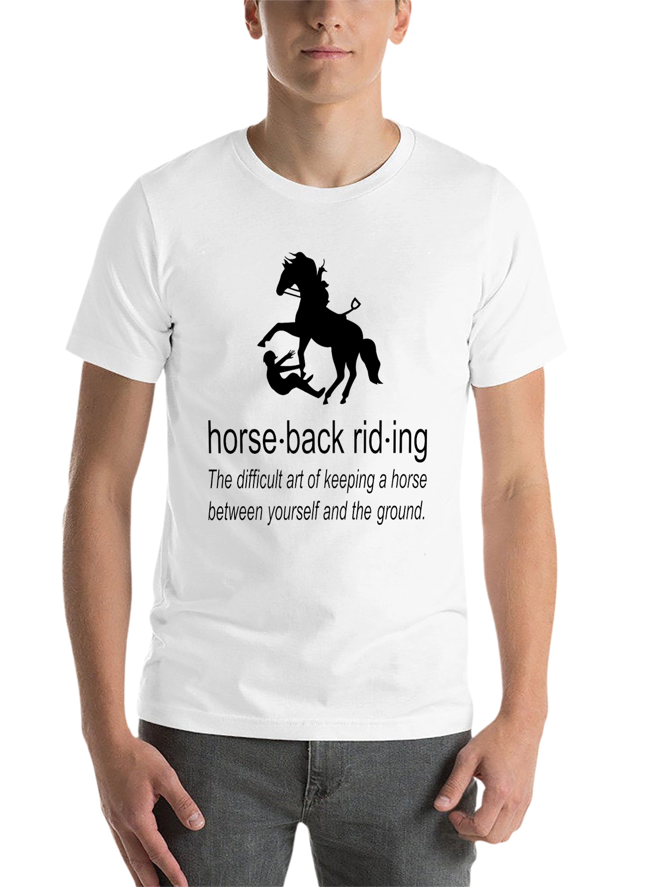Black Horseback Riding Humor T-Shirt view 14