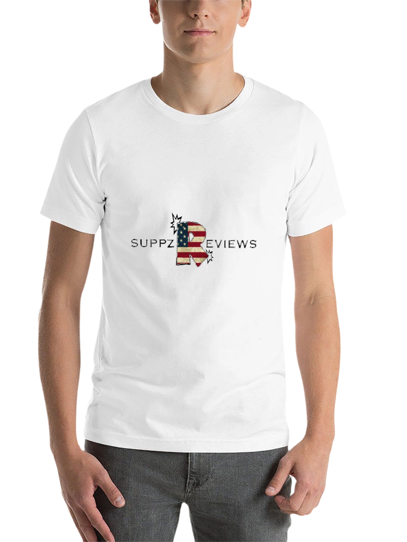 Black Suppz Reviews American Flag Letter R T-Shirt view 14