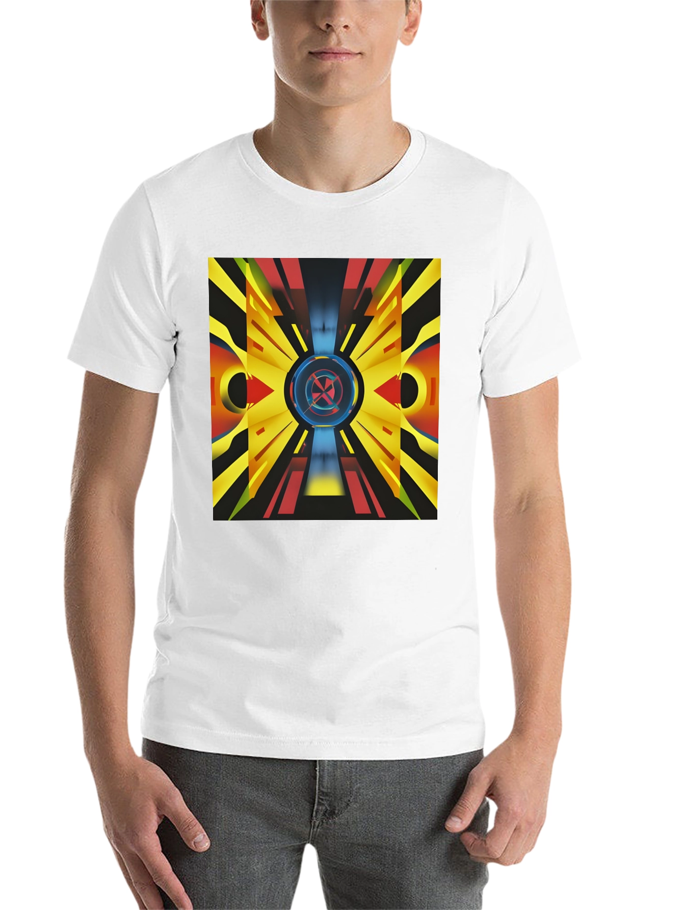 Black Abstract Geometric Graphic Print Tee view 14