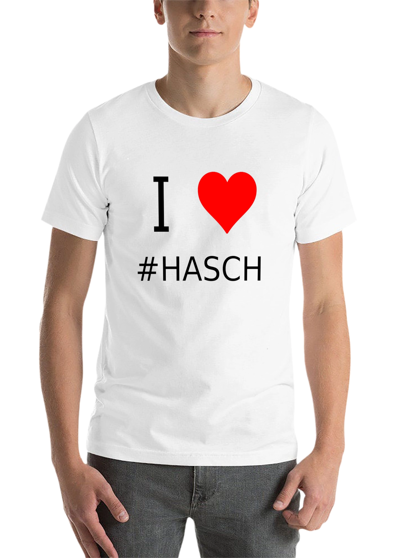Black I Heart #Hasch T-Shirt - Black Cotton Casual Tee view 14