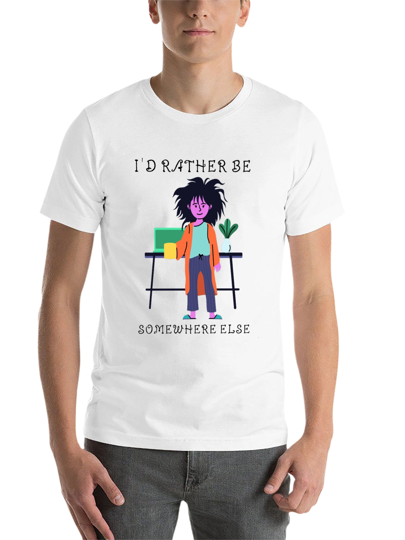 Black I'd Rather Be Elsewhere T-Shirt view 14