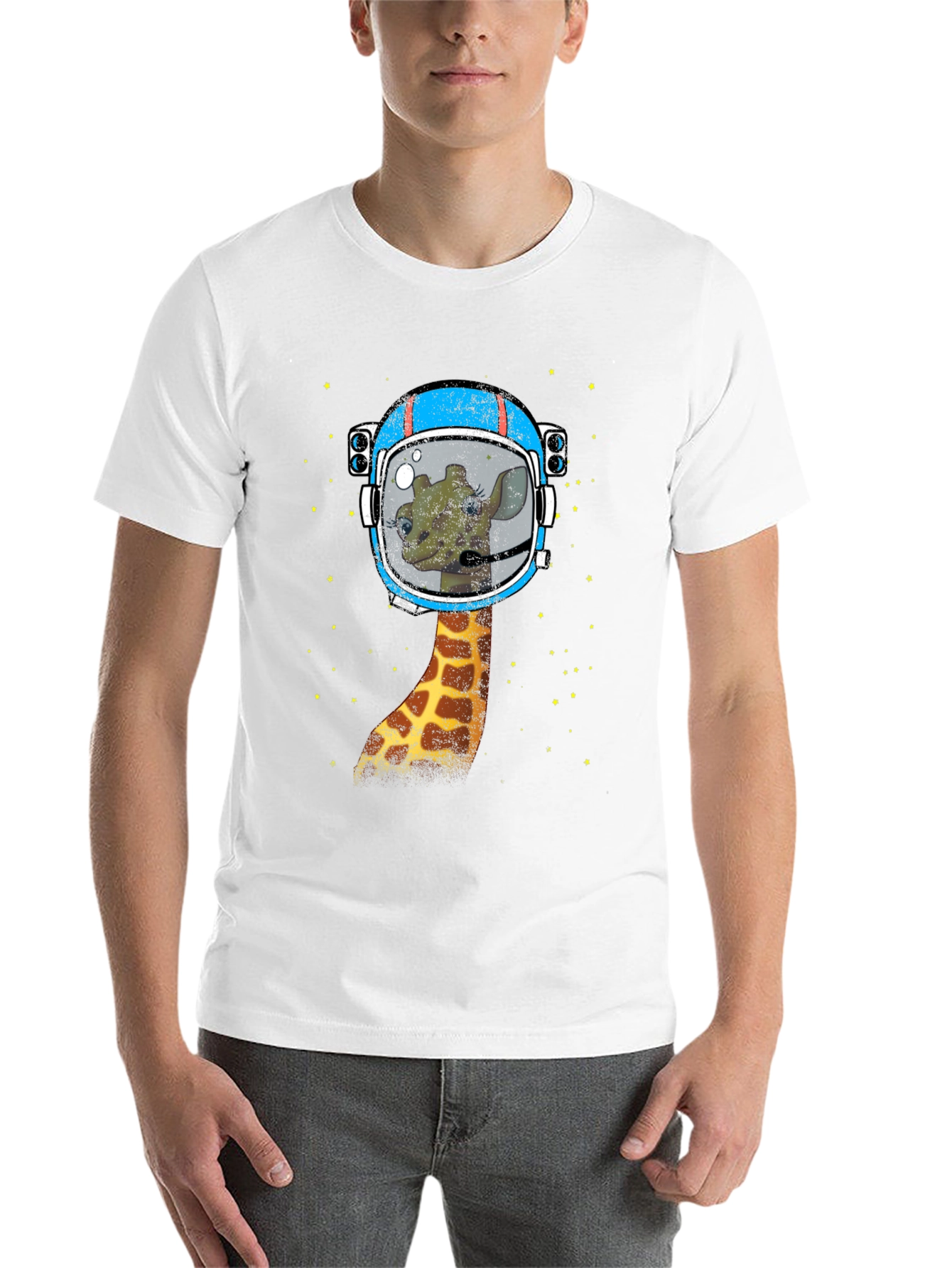 Black Giraffe Astronaut Graphic T-Shirt - Space Explorer view 14