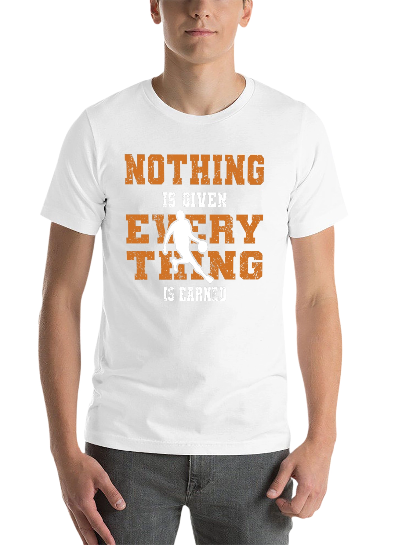 Black Basketball Nothing Given Everything Earned T-Shirt view 14