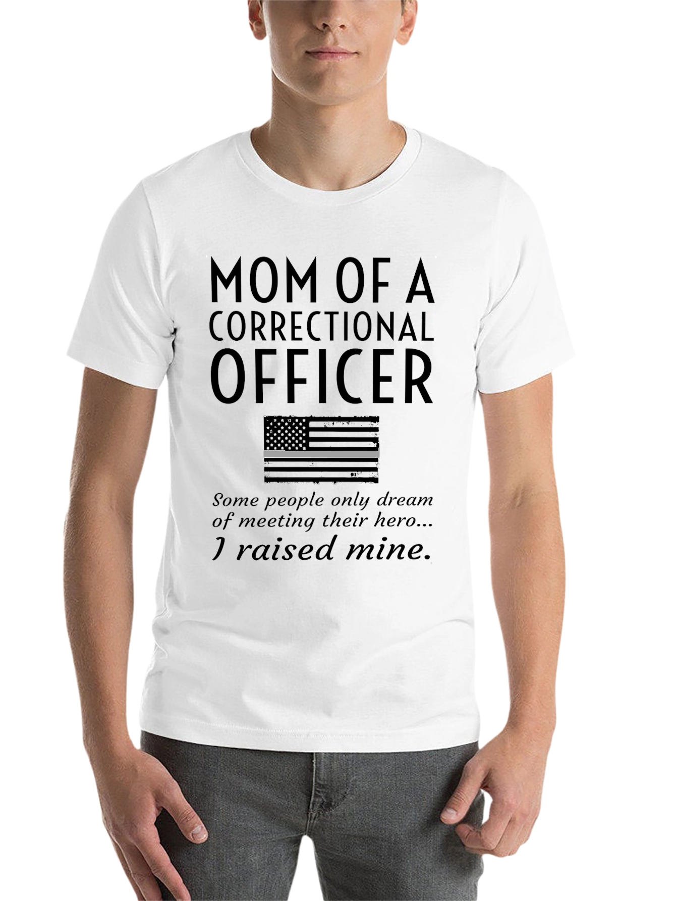 Black Mom of a Correctional Officer T-Shirt Hero view 14