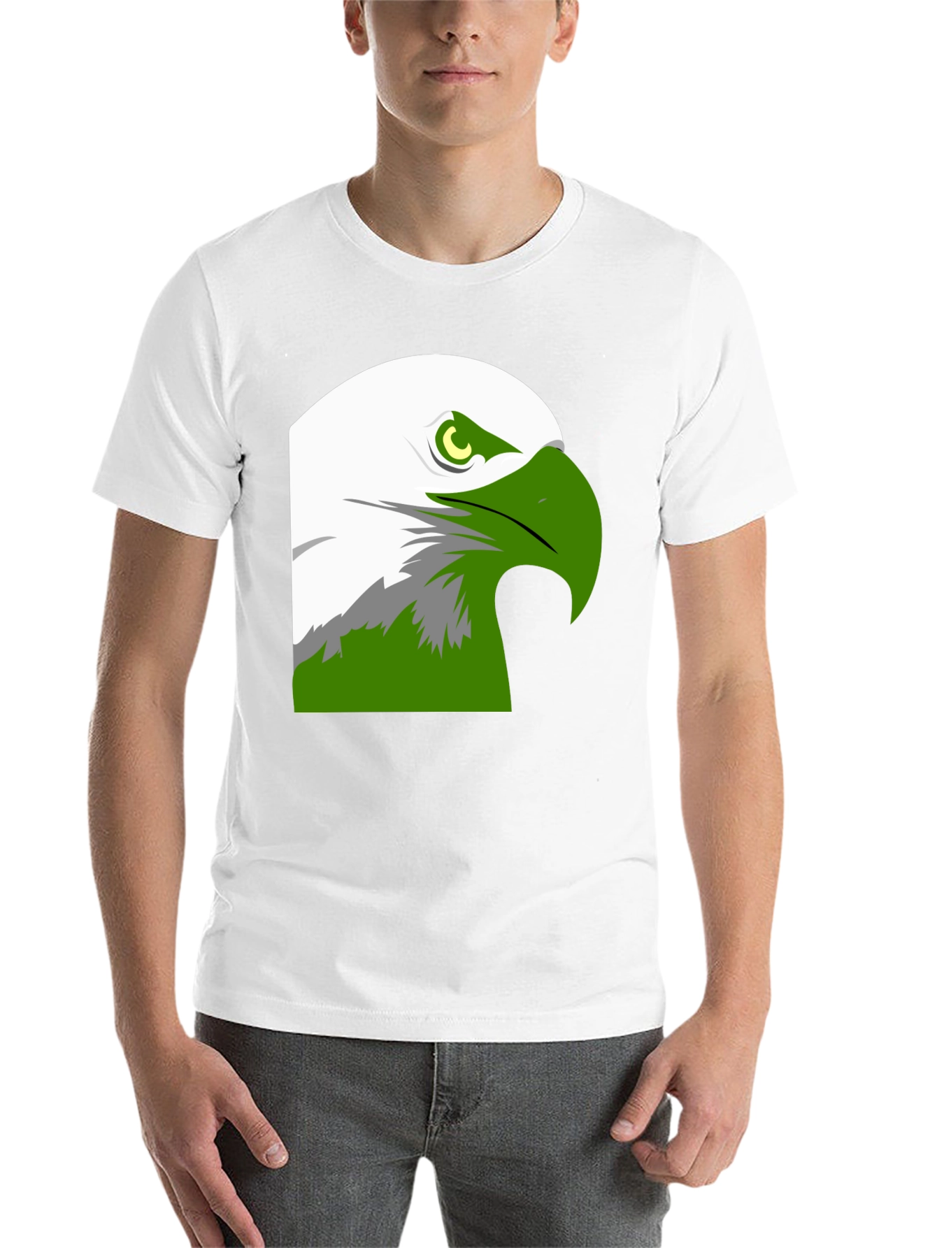 Black Bold Eagle Graphic Tee - Black Cotton Blend view 14