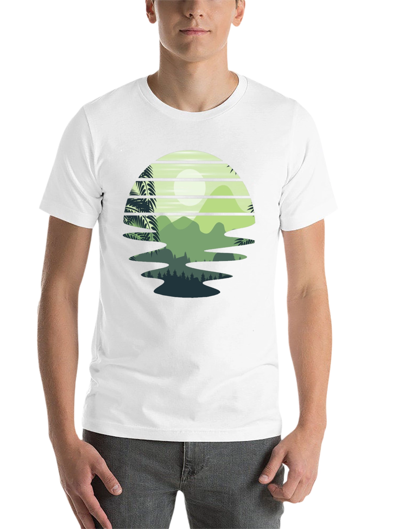 Black Retro Sunset Landscape Graphic Tee view 14