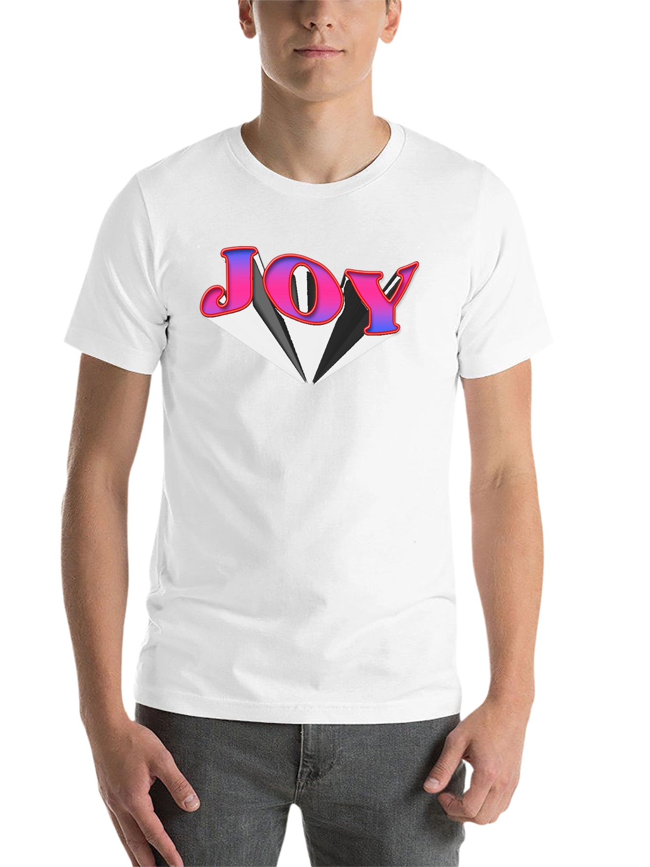 Black Joy Graphic Tee - Black Cotton Blend T-Shirt view 14