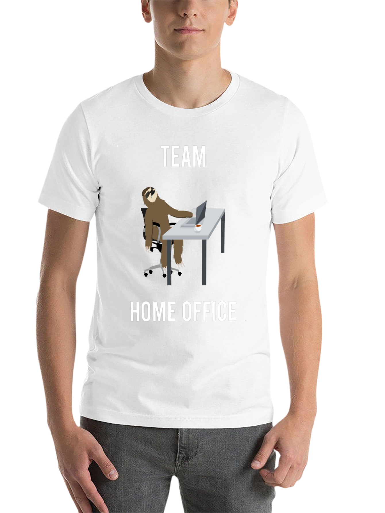 Black Team Home Office Sloth T-Shirt - Funny Work From Home Tee view 14