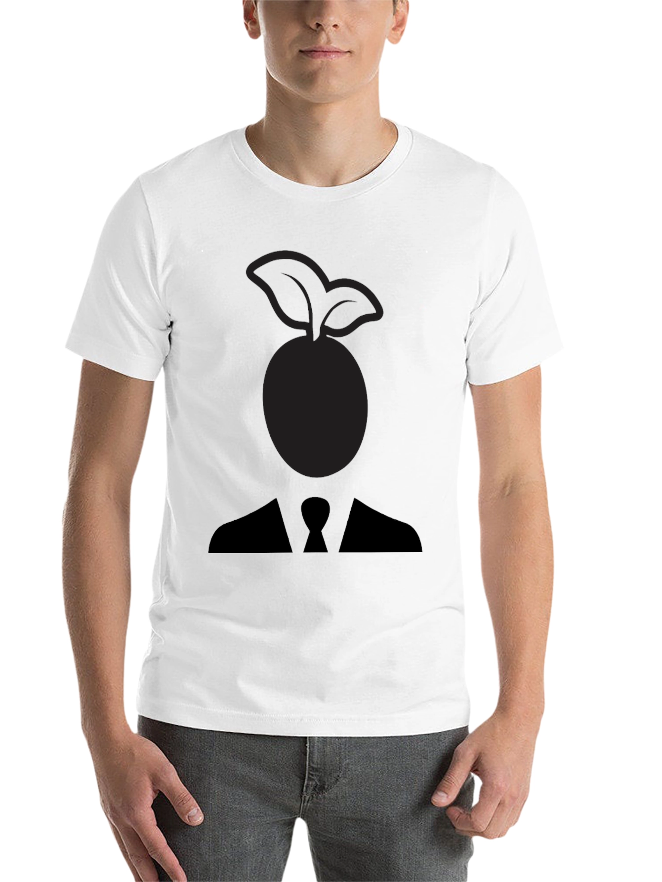 Black Abstract Fruit Head Silhouette Graphic Tee view 14