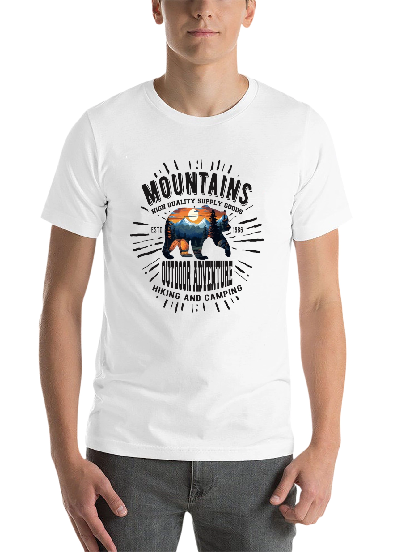 Black Mountains Outdoor Adventure Bear Graphic Tee view 14