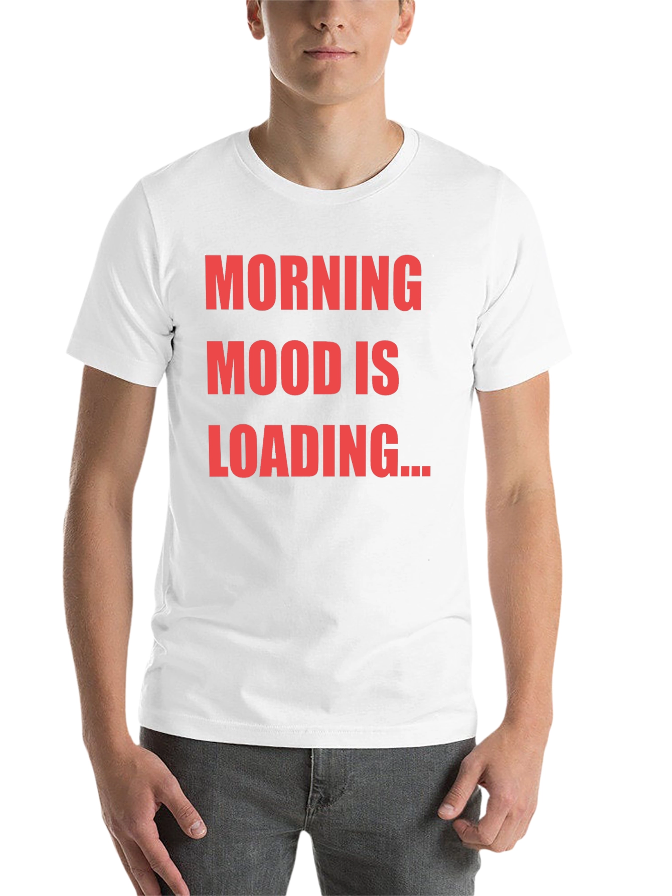Black Morning Mood Loading T-Shirt Funny Slogan Tee view 14