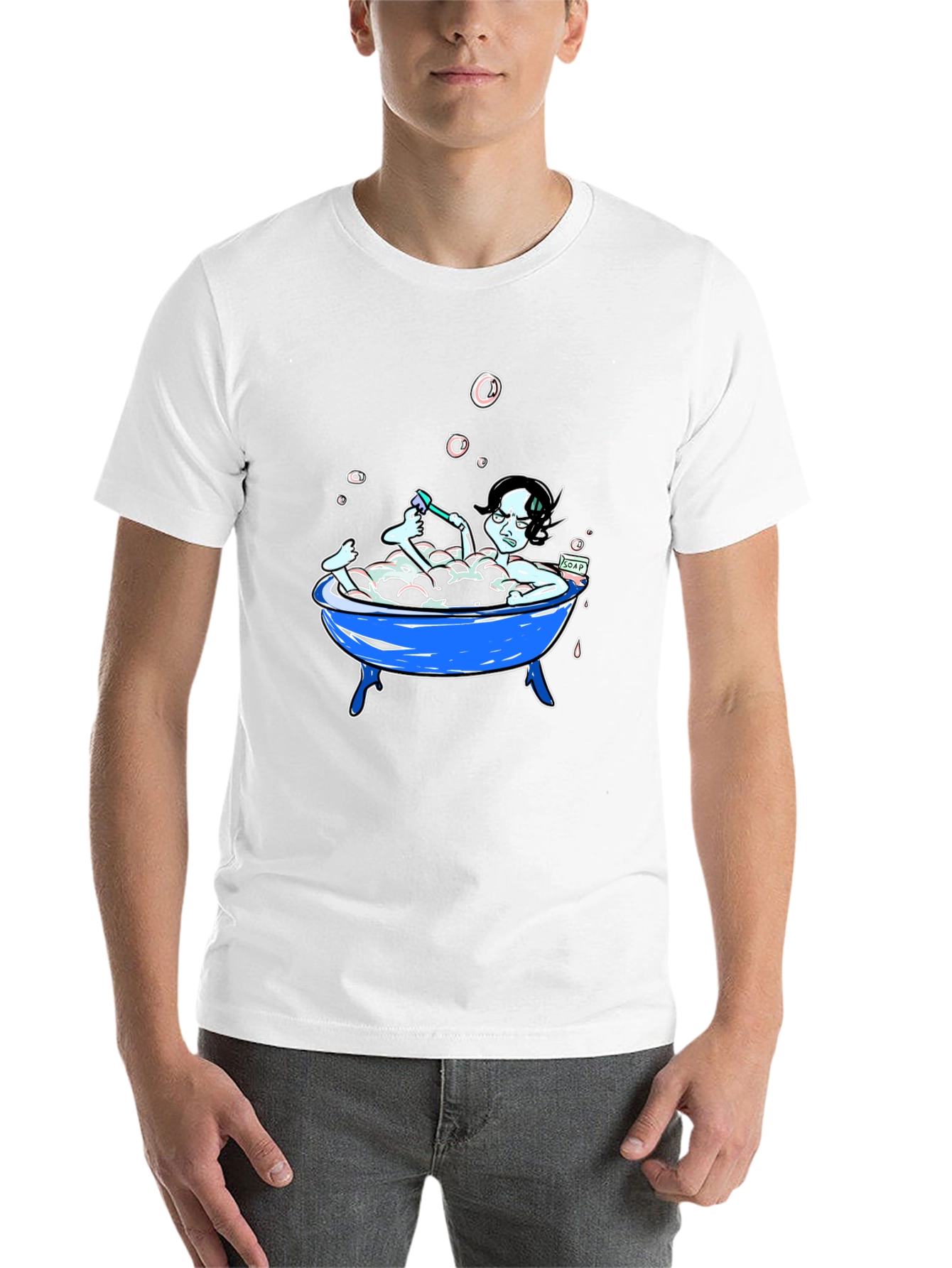 Black Cartoon Bath T-Shirt view 14