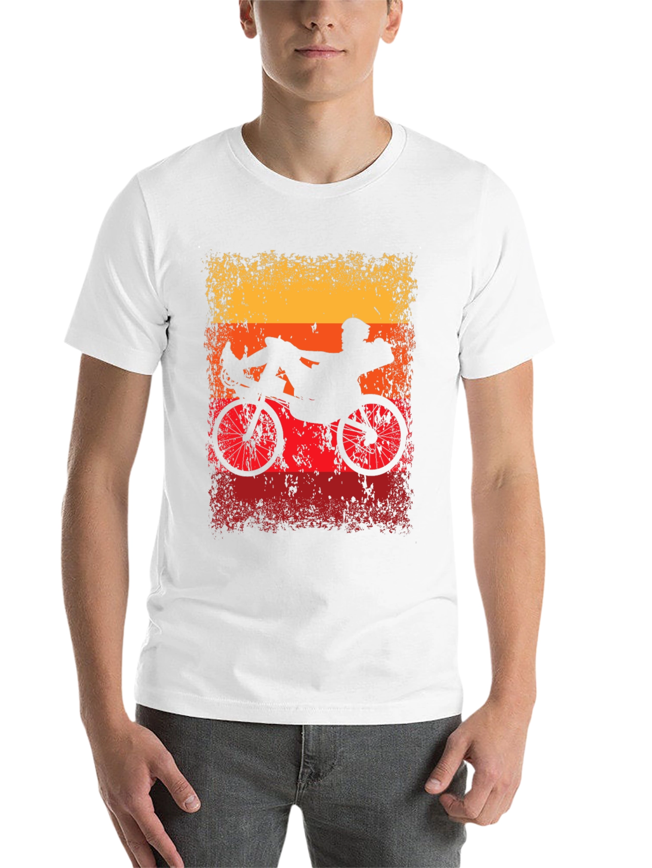 Black Recumbent Bike Silhouette Graphic Tee view 14