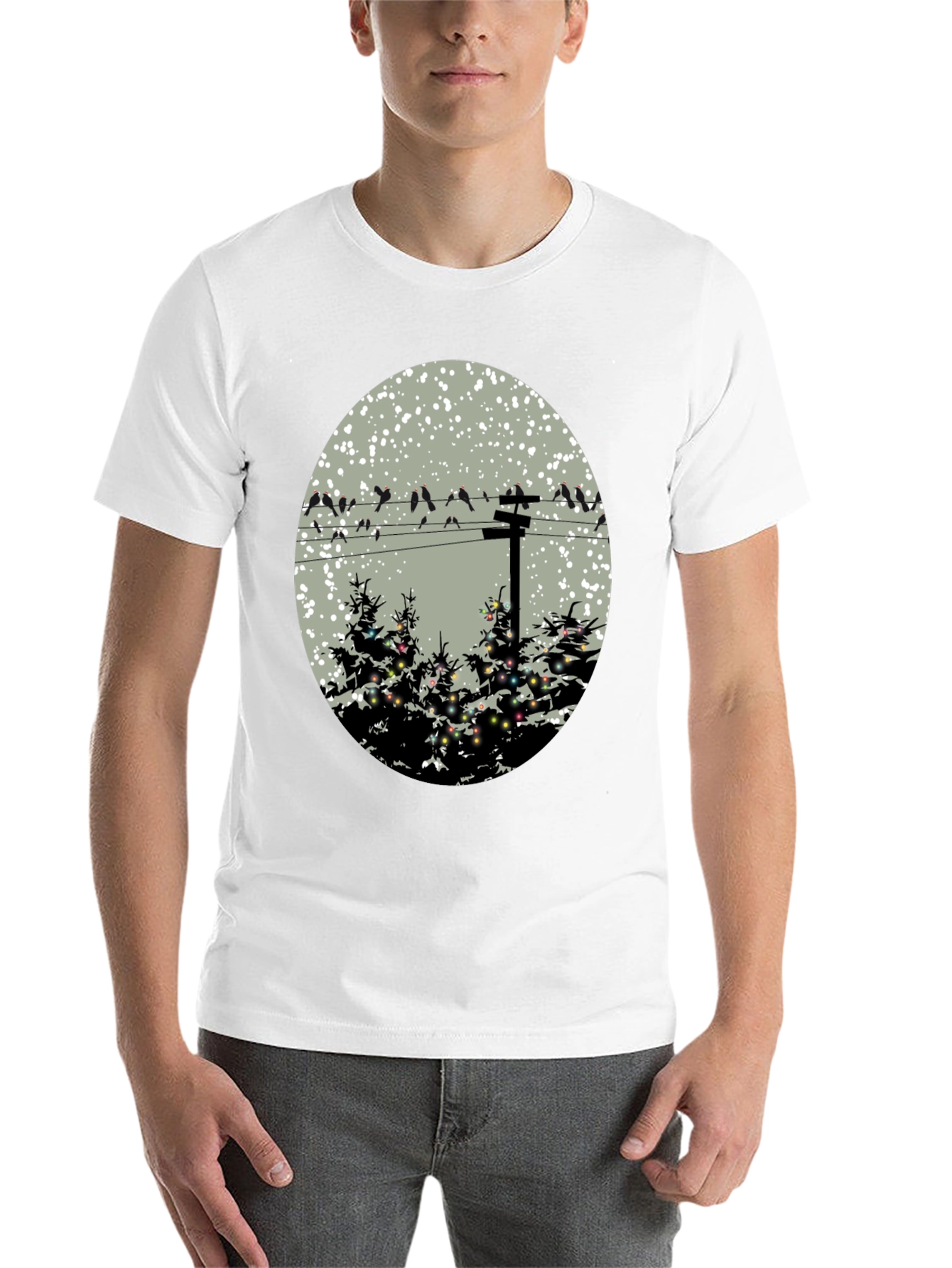 Black Birds on Wire Graphic Tee view 14