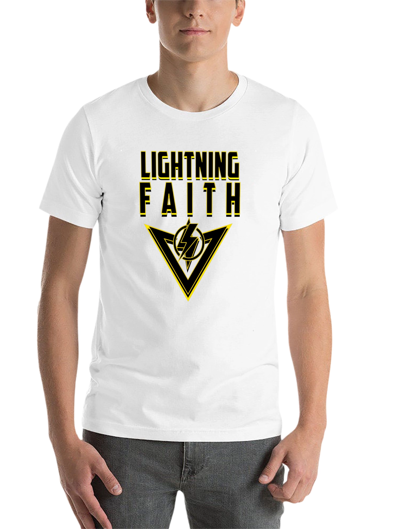 Black Lightning Faith Black T-Shirt - Bold Graphic Tee view 14