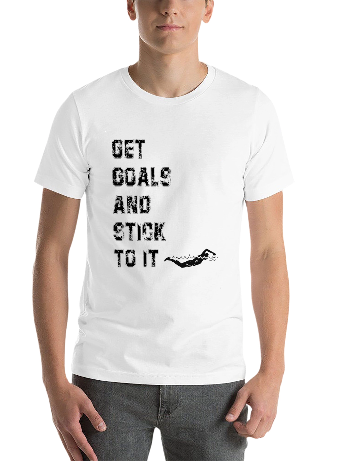 Black Motivational 'Get Goals' Black T-Shirt view 14