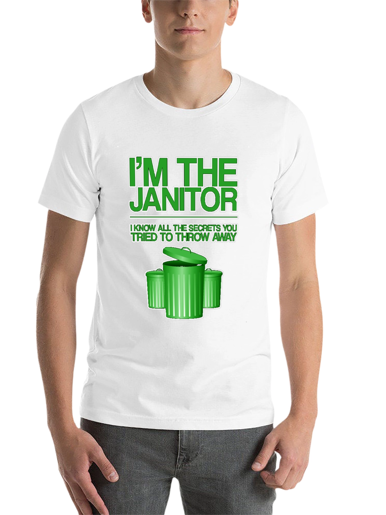 Black I'm the Janitor T-Shirt - Novelty Graphic Tee view 14