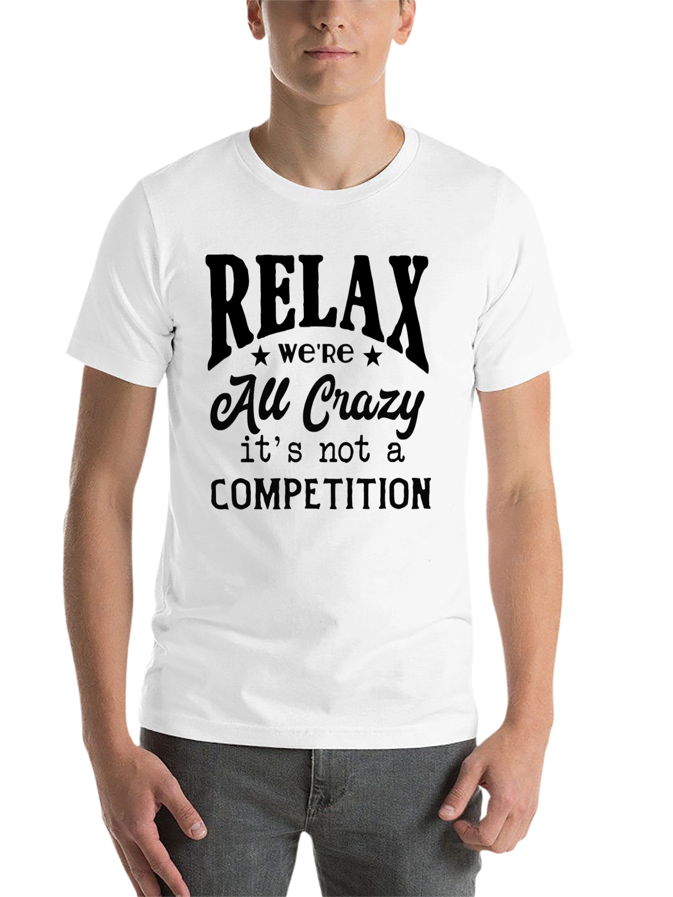 Black Relax We're All Crazy Graphic T-Shirt view 14