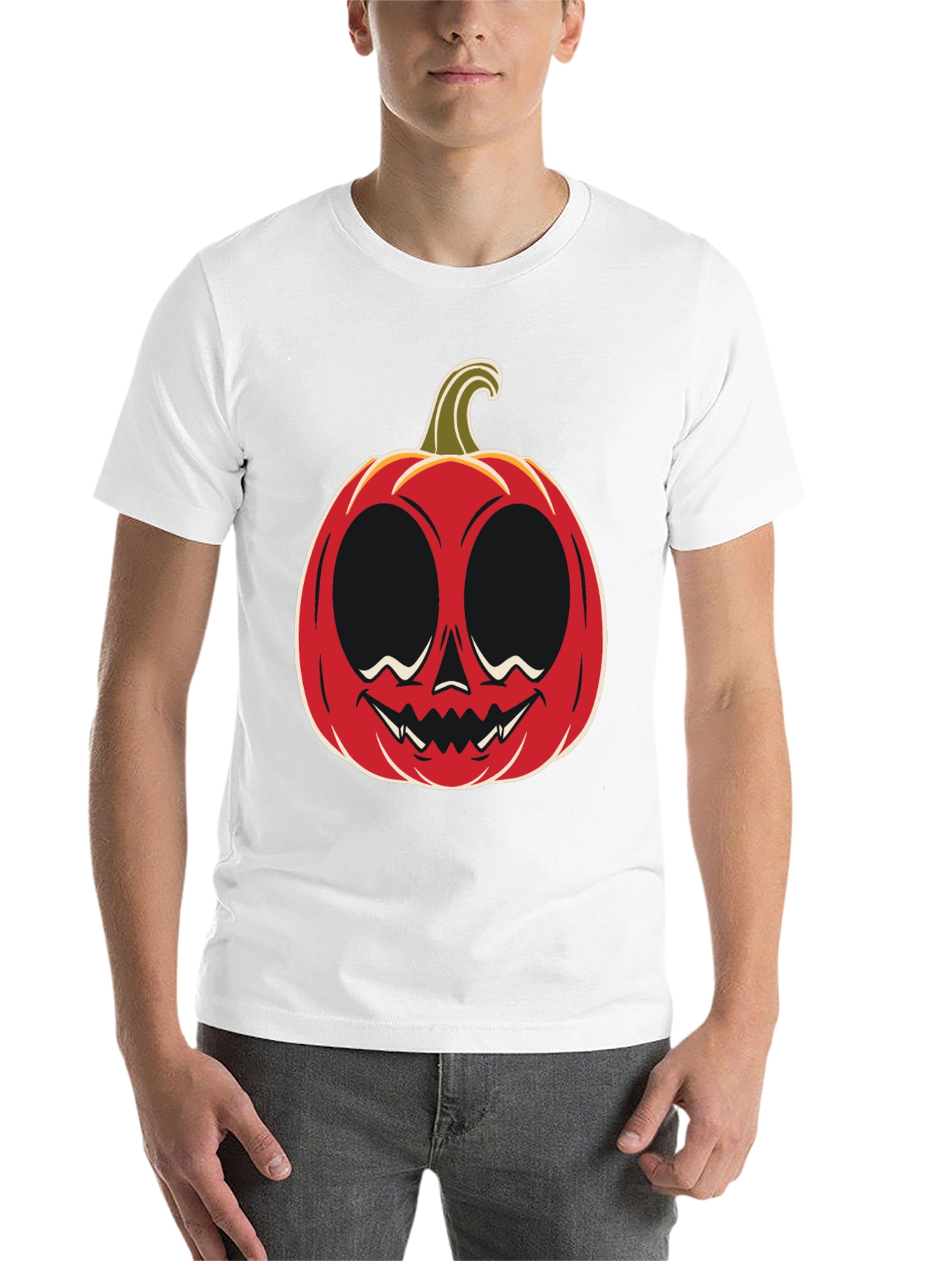 Black Halloween Pumpkin Face Graphic Tee view 14