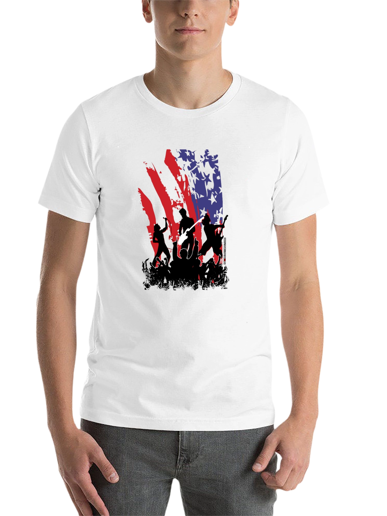 Black American Flag Concert Tee - Patriotic Rock view 14