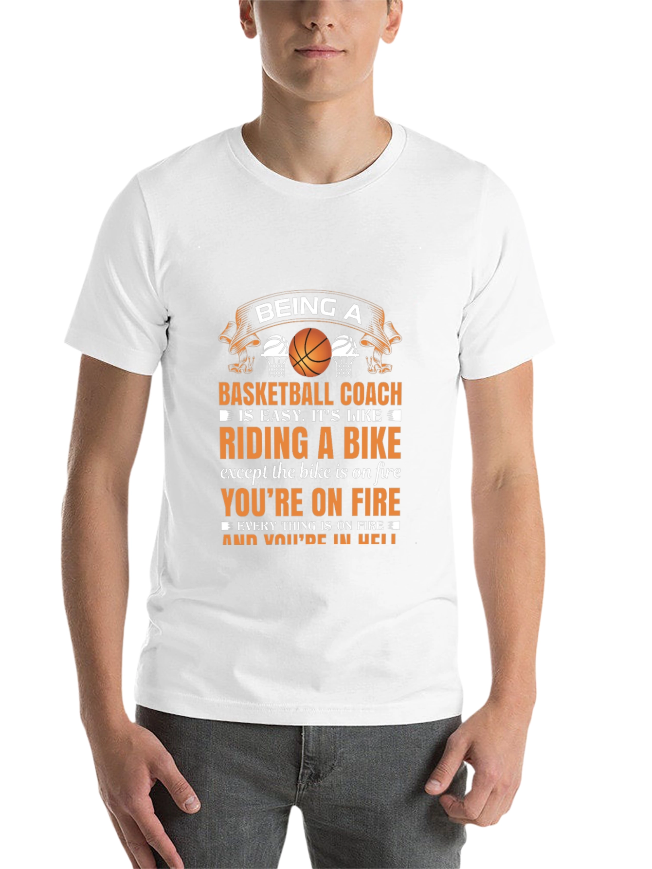 Black Basketball Coach T-Shirt - Riding a Bike Analogy view 14