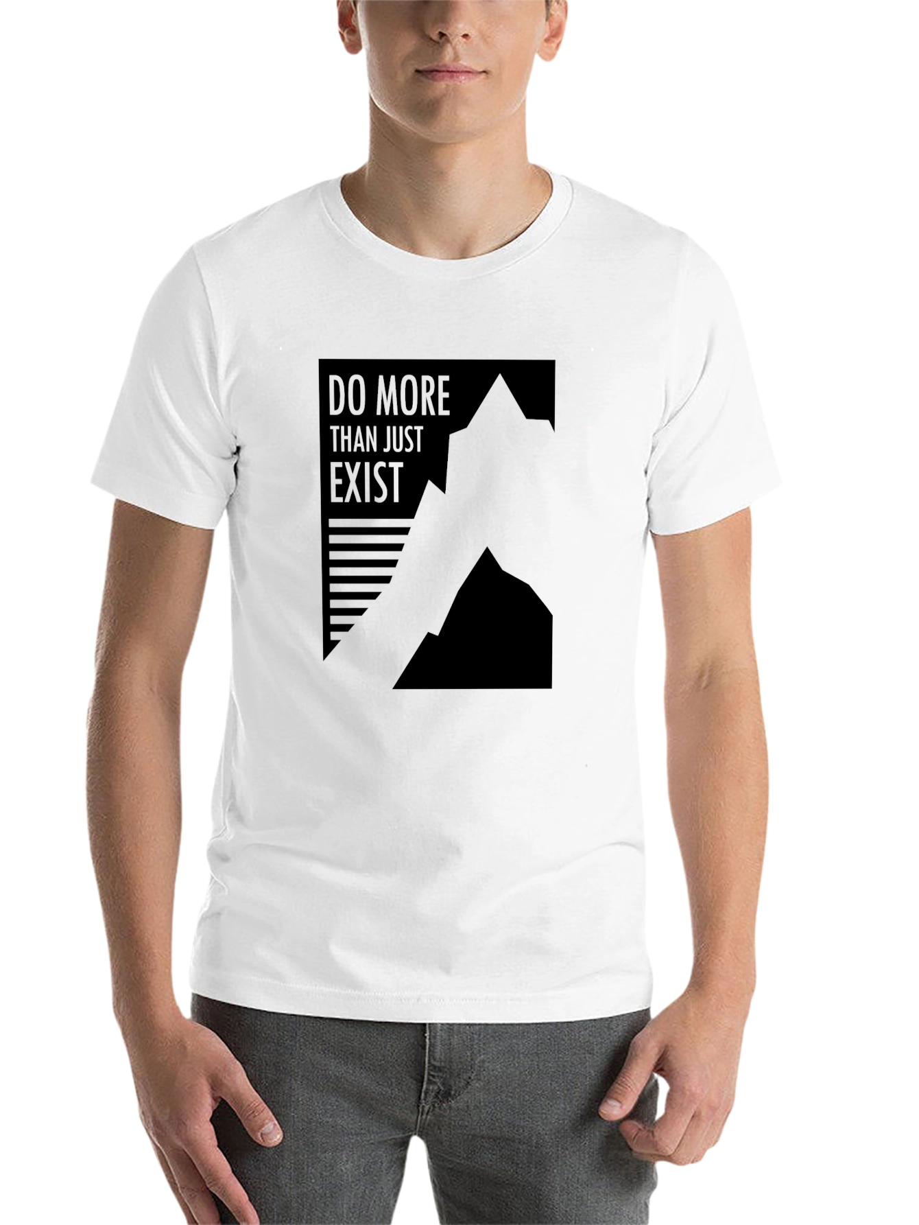 Black Motivational Graphic Tee - Do More Than Exist Black T-Shirt view 14