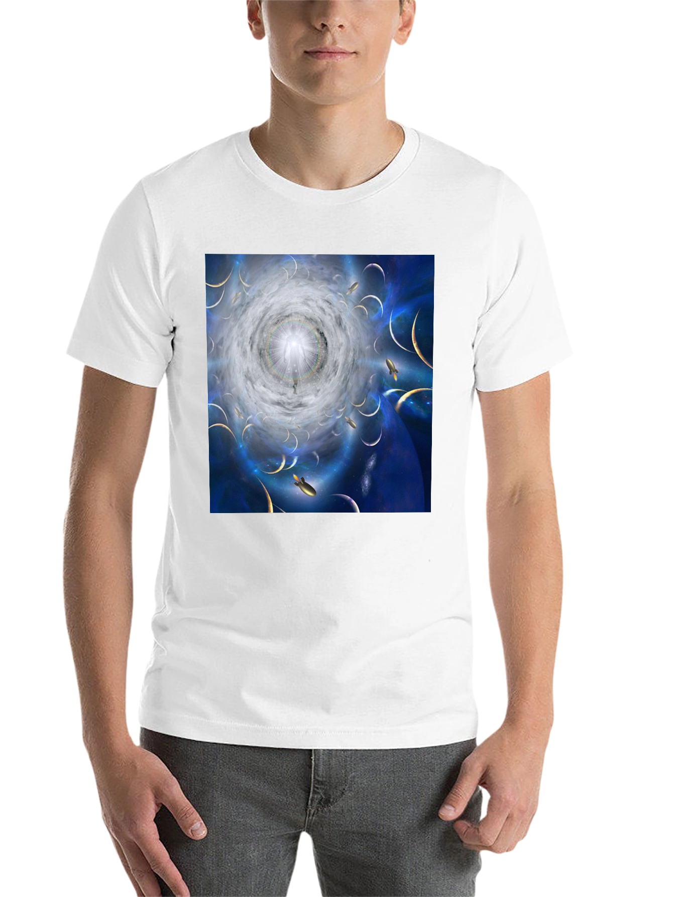 Black Celestial Dreamscape Graphic T-Shirt view 14