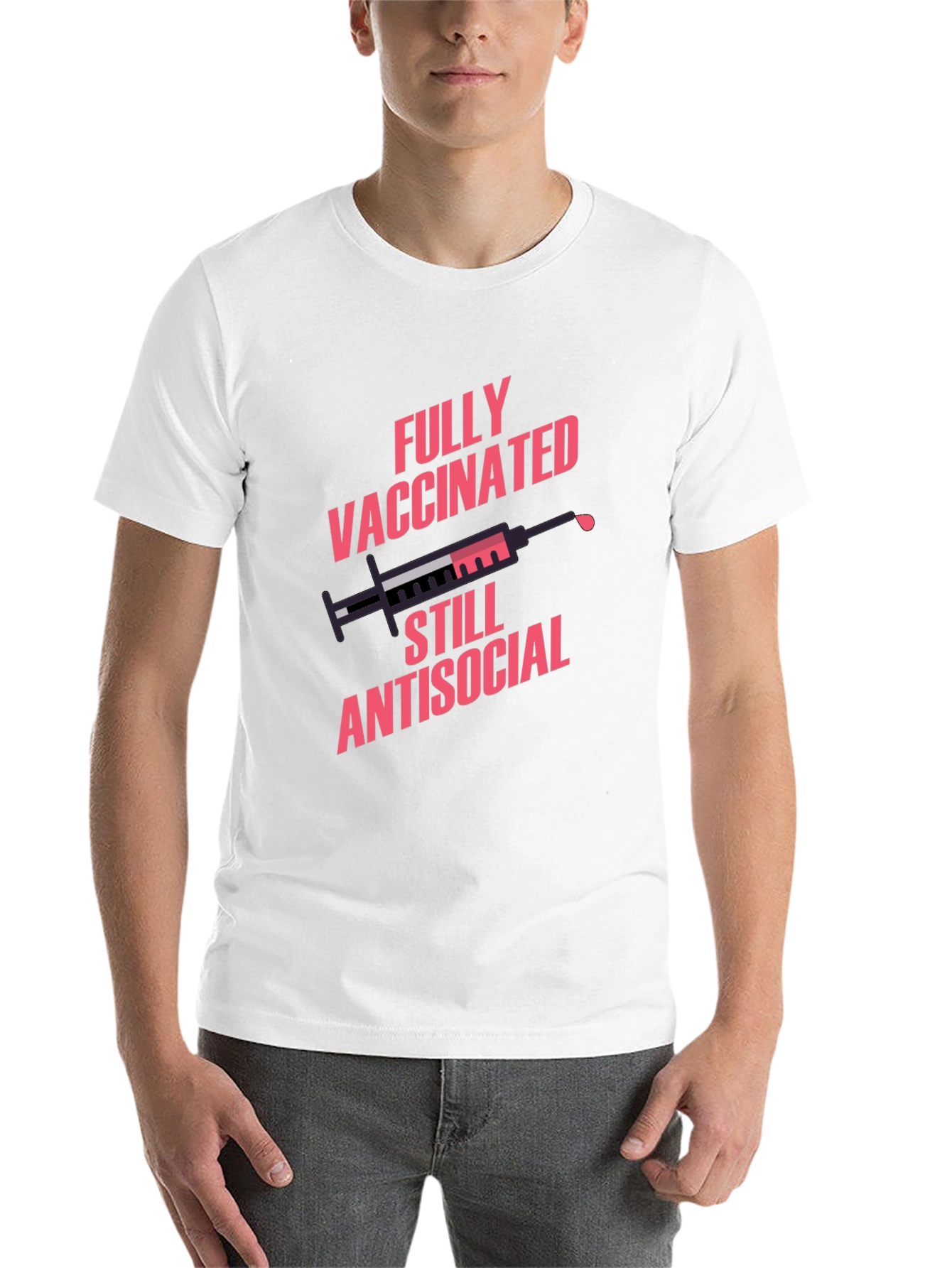 Black Fully Vaccinated Antisocial Graphic Tee view 14