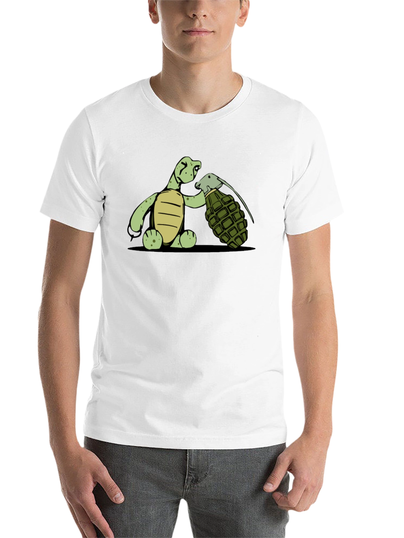 Black Turtle Grenade Graphic Tee - Black Cotton T-Shirt view 14