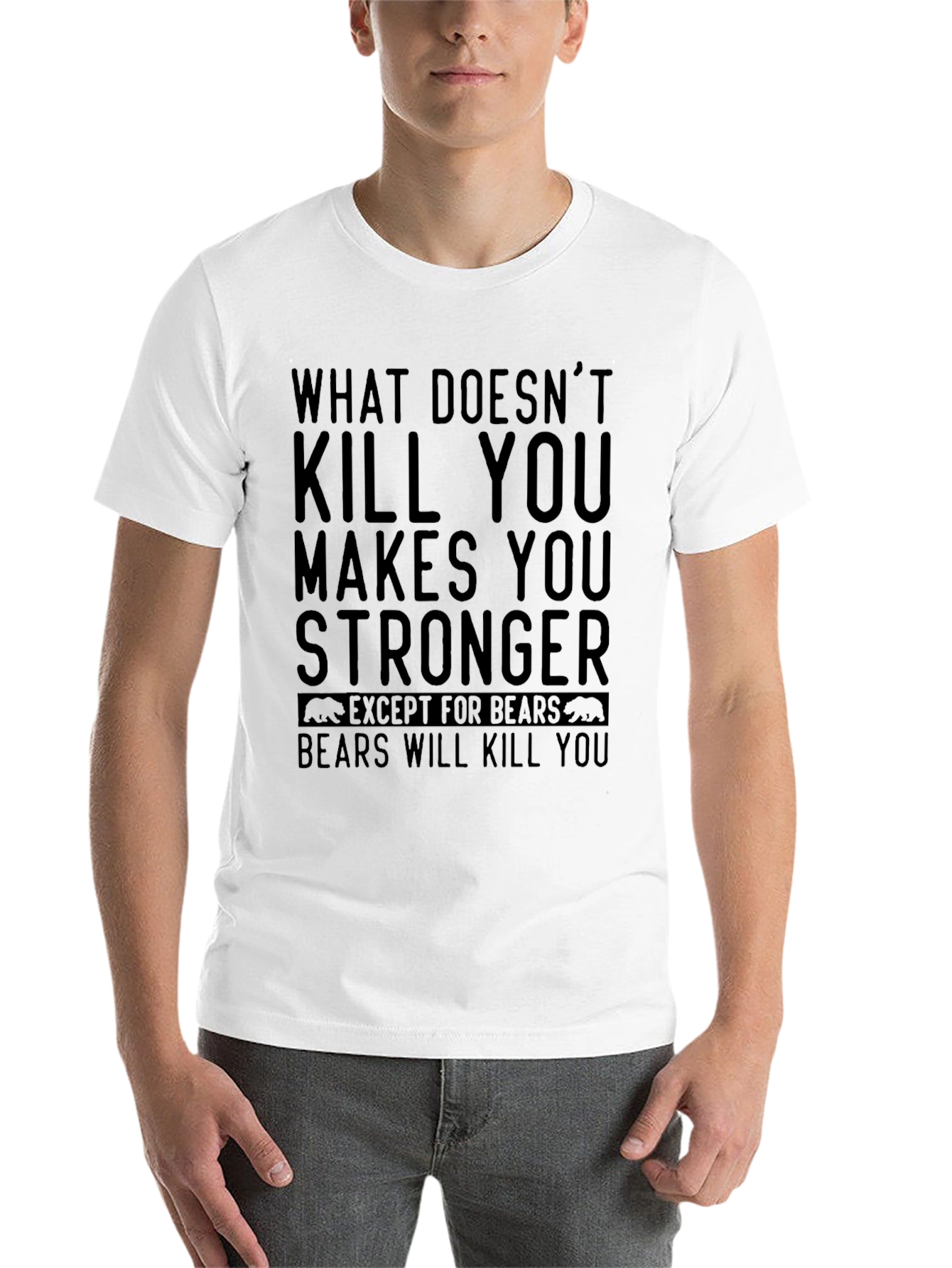 Black Bear Warning Graphic Tee - What Doesn't Kill You T-Shirt view 14